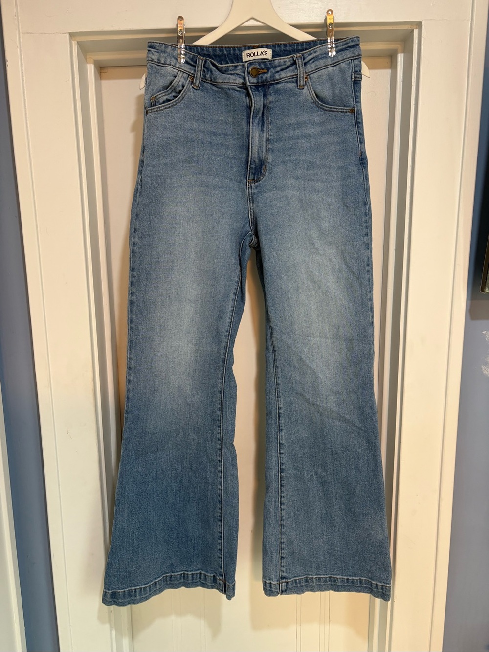ROLLA’S Eastcoast Wide Leg Flare Jean - Silverlake High Rise Size 31 / US 12 - Picture 9 of 15